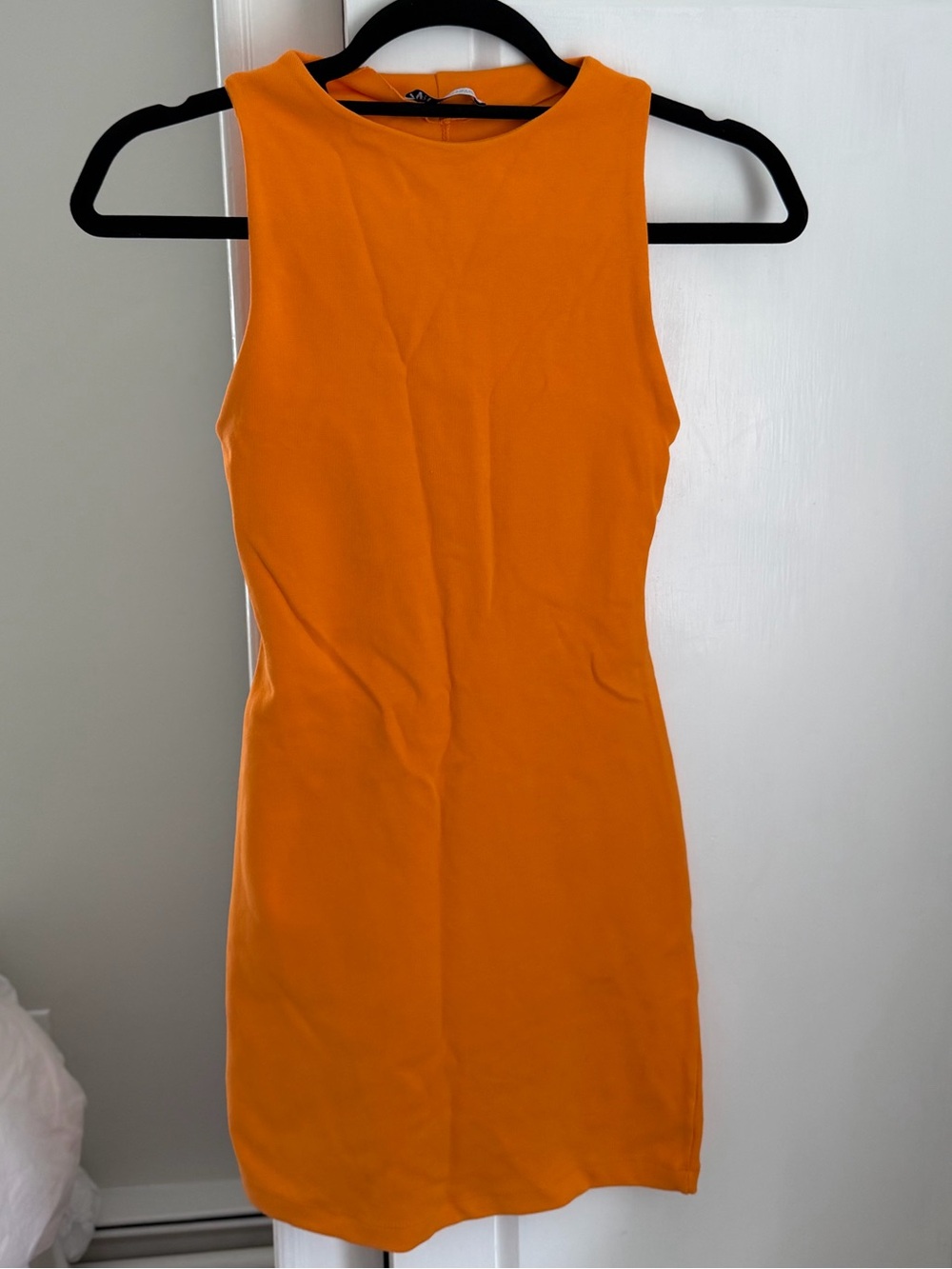 Zara Bright Orange Sleeveless Tank Dress